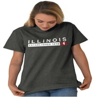 Illinois Map State Oblik uspostavio je muške grafičke majice Tees Brisco Marke L