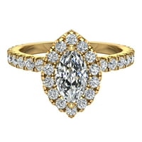 Petite zaručni prstenovi za žene markise rezano halo dijamantni prsten 18k zlato 1. ct tw