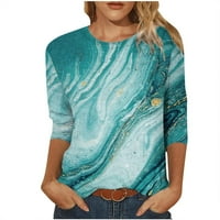 Žene majice srednje dužine vrhovi rukava Okrugli vrat casual pulover bluza na vrhu pada tuničkog duksera