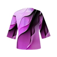 Floleo Trendy Ženski vrhovi plus size Majica Labavi bluza Oblasni modni ispisani majica rukava V izrez