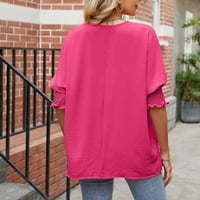 Ženska majica Kratki rukav okrugli izrez Solid Boja tanka kaiševina Ženska jednostavna odjeća Streetwear