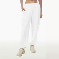 Duks za žene casual pantalone visoka struka sa više džepova dugih hlača široke pantalone labave casual