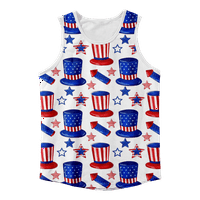 4. jula 3D print casual tenk za muškarce Američka zastava SAD Zastava 4. srpnja Eagle bez rukava mišića