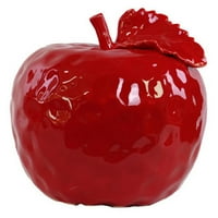 Keramička figurica jabuka sa dimpletom teksturom, srednje, sjajno bijelo