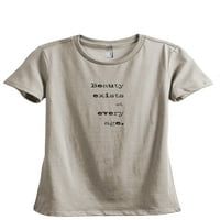 Ljepota postoji na svakoj dobi Ženska modna opuštena majica Tee ugljen siv 2x-veliki