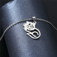 Hanxiulin modni nakit slatka mačka ljubitelj ogrlica Privjesak za žene poklon za žene zlatni srebrni