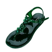Ženske sandale Cvijeće Ljeto Flip Flops T-kople Neklizajuće papuče na plaži za žene Zelena veličina