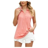 Bluze za žene Fit Fit ženske pune boje labavog majica bez rukava na vrhu bez rukava Top Ladies Top Pink