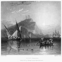 Grčka: Cape Sounion, 1832. NVIEW REPE SAUNION, Grčka. Čelično graviranje, engleski, 1832., Edwarda Finden