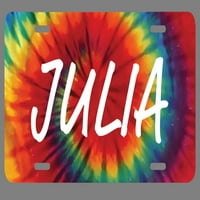 Julia Name Tie Tie Dye Licenjska ploča Tag Tag Vanity Novelty Metal