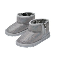 Dječje ne klizne tople cipele Party Casual Swent Boot School Side Zip Winter Boots Bright Sive 7c