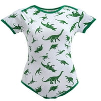 LittleForbig pamučne romper onesie pidžamas bodionici - Dinosaurusi uzorak m