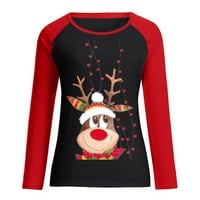 Ženski božićni vrhovi sretne božićne majice Ležerne grafičke tiskane majice slatka plus veličina modnih