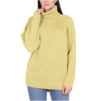 Ženski džemper za kornjače od pune boje labav dugi rukav Basični pulover TOP Ležerne prilike Klint Jumper