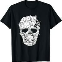 Mačka Skull Cat Skeleton džemper Halloween T-Shir