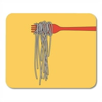 Žuta tjestenina za prehranu špagete u folk apstraktno zdjelu večeru jedu mousepad jastučić za miš miš