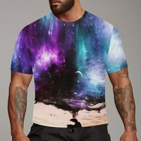 Majice za vježbanje za muškarce Unise 3D modni ispisani odrasli majica kratkih rukava plavi xxxxl