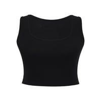 Vrhovi rezervoara za žene bez rukava V izrez kvadratni majica Majica Solid Slim Fit bluza vrhova Wild