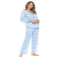 Ležerne noći ženske pidžame setovi dres pletiva s dugim rukavima noćna odjeća za spavanje salon salon