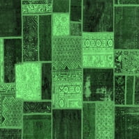 Ahgly Company Zatvoreni kvadratni patchwork smaragdno zeleni prijelazni prostirci, 8 'kvadrat