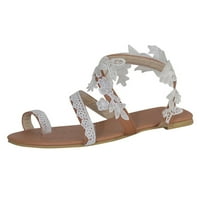 Ženske ravne sandale Ležerne prilike za rimske flip flip čipke Strapple Sandale Otvori ploču na plaži