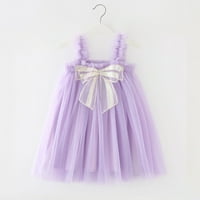 Cvjetna djevojka haljina haljina bez rukava Butterfly Print Purple 90