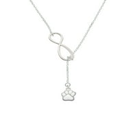 Delight nakit silvertone mali bijeli šap srebrni ton Elegantna beskonačnost Lariat ogrlica