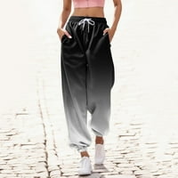 Outfmvch široke pantalone za noge za žene Yoga hlače hlače donjeg dukseva visoke struk sportske teretane