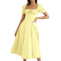 SNGXGN PLUS Veličina ljetne haljine Ženska ljetna casual majica haljina spuštaju se sputavajuća haljina