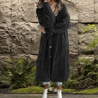 Ženska zimska kaputa odjeća, ženska ležerna čvrstog pletenja sa labavim kardiganskim džemperi s dugim
