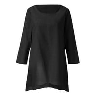 Hanzidakd vrhovi za žene plus veličine T majice Women plus veličina dugih rukava i nepravilna majica