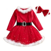 1-6y božićne odjeće za dijete dječje djevojke Santas Claus haljine dugih rukava udobnost princeze Crvena