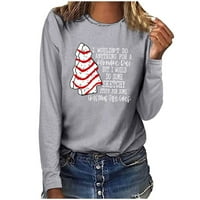 Safuny ženske labavo pulover Trendi majice za odmor Grafički slovo tiskani vrhovi padajući dugi rukav