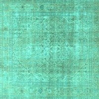Ahgly Company Stroj za pranje zatvorenog pravokutnika Perzijski tirkizni plavi tradicionalni prostirci,