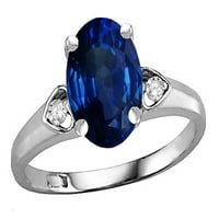 Star K Oval je stvorio safir tri kamenog srčanog angažmana za vjenčani prsten u KT bijeloj zlatnoj veličini
