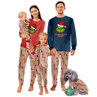 Porodica Podudaranje Božićne pidžame Set Božićni tiskani djeci-djeci-djeci-kućni ljubimac Veličina kućnih ljubimaca Top i hlače BodySuits Xmas PJS set