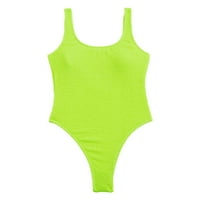 Jedno kupaće kostim žene OnePiece Visok struk zamotač za kovanje Monokini plivanje odijelo Žuta veličina