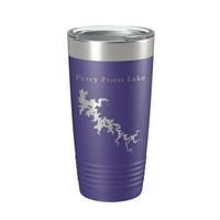 Percy Priest Lake Map Tumbler Travel Gol izolirani laserski urezani šalica za kafu Tennessee oz Ljubičasta