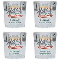 Dunlap California Istražite na otvorenom SOUVENIR SQUARE BASE LIQUOR STAKLO 4-pakovanje
