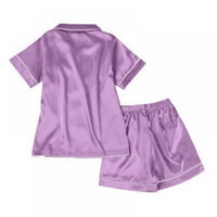 Xmarks pidžama set za dječji dječak Dječak Girl Button-up svilena pidžama noćna odjeća za spavanje salona