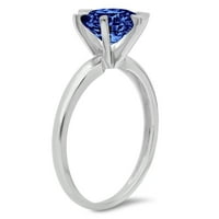 CT sjajan okrugli rez Clear Simulirani dijamant 14k bijeli zlatni solitaire prsten sz 4