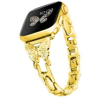 Kompatibilan sa Apple Watch Band, laganom za žene, jednostavna narukvica za podesivu, bling sjajni dijamant