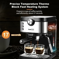 Geekchef Espresso mašina za kavu kafić sa pjenastim mlijekom Frother 900ml