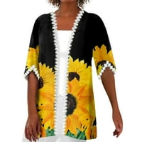 Strungten ženska majica bluza Outerwear Print polovina rukava Ležerne prilike za praznike Basic čipke