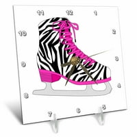 3Droza Zebra i vruće ružičaste klike za klizanje - Stolni sat, po