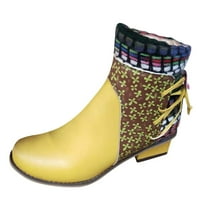 Ženske čizme kratki patentni zatvarač Rimljene etničke pete cipele sa cipelama