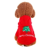 Zimska kućna kućna odjeća topli božićni štenad kapuljač kaputa sa kapuljačom crveni XL