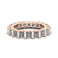 Prirodno 3,35ct Princess Cut Diamond Bezel Set Ženska godišnjica Vjenčanje Vjenčanje večno prsten od 18k ruža H si2