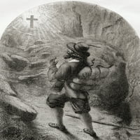 Christian je oslobodio svog tereta. Iz napretka hodočasnika Johna Bunyana. Ispis iz 19. veka. by Ken Welsh Design Pics