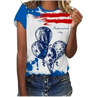 Ženski vrhovi printe labavi fit majica bluza Ispis okrugle majice za izrez prozračne kostime Trendy